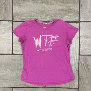 Nike Pink Short-Sleeve V-Neck Graphic Tee